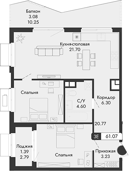 Своб. план., 56.6 м²