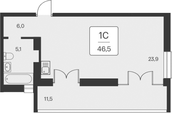 Студия, 35 м²