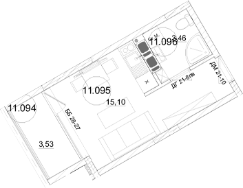 Студия, 18.64 м²