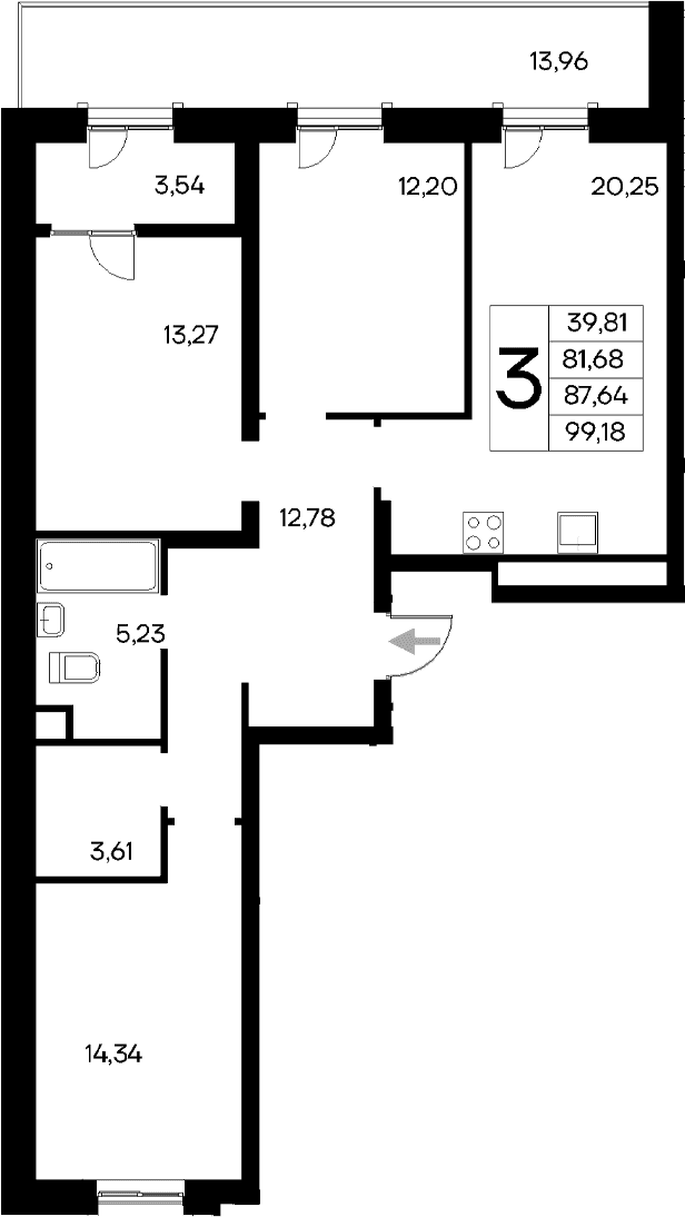 3-комн., 81.68 м²