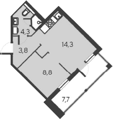 2-комн., 31.2 м²