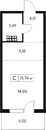 Студия, 30.26 м²