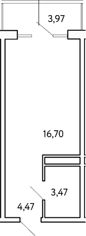 Студия, 24.64 м²