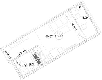 Студия, 24.44 м²
