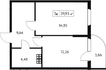 1-комн., 36.07 м²