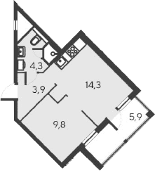 2-комн., 32.3 м²