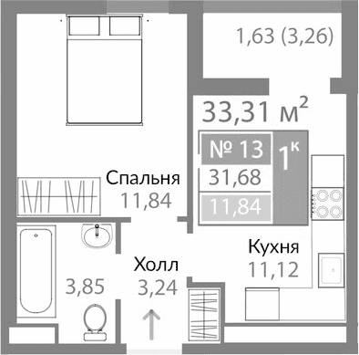 1-комн., 30.05 м²
