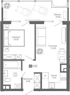 2-комн., 36.04 м²