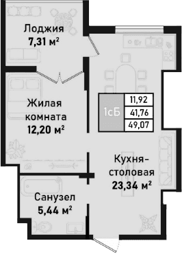 2-комн., 40.98 м²