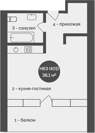 Своб. план., 38.1 м²
