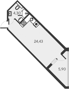 Студия, 28.73 м²