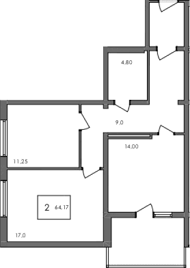 2-комн., 62.97 м²