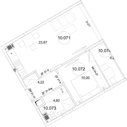 2-комн., 42.65 м²