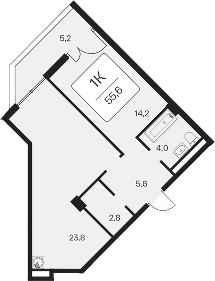1-комн., 50.4 м²