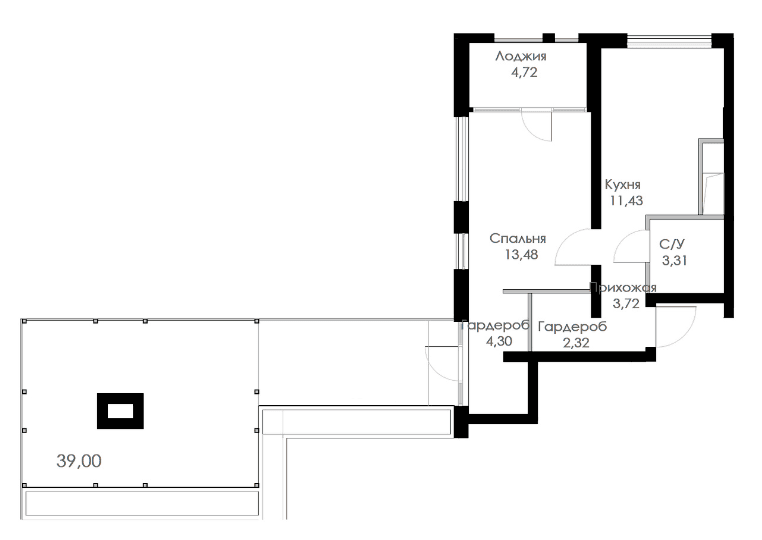 1-комн., 38.56 м²