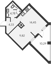 2-комн., 33.38 м²
