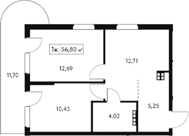 2-комн., 45.1 м²