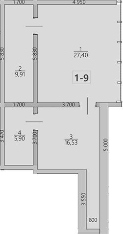 Квартира, 59.7 м²