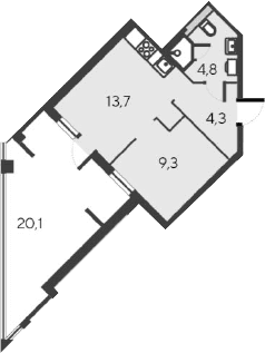 2-комн., 32.1 м²
