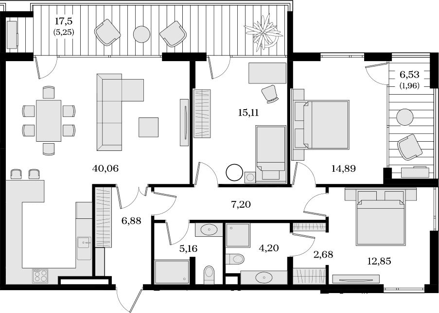 4-комн., 109.03 м²