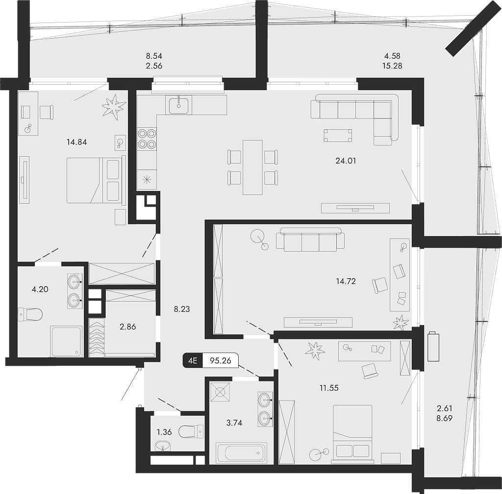 4-комн., 85.51 м²