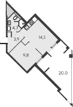 2-комн., 32.3 м²