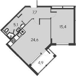 2-комн., 52.8 м²