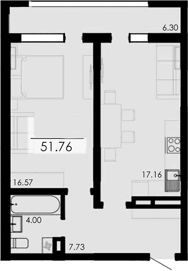 2-комн., 45.46 м²