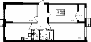 3-комн., 78.44 м²