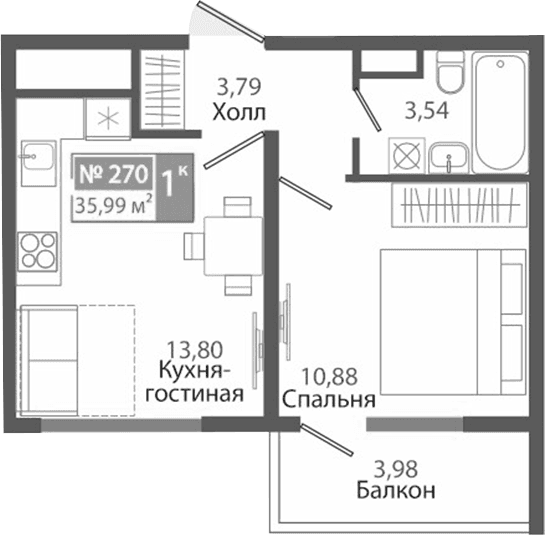 1-комн., 32.01 м²