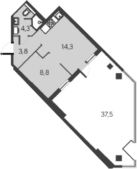 2-комн., 31.2 м²