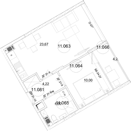 2-комн., 42.65 м²