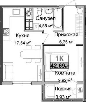 1-комн., 38.76 м²