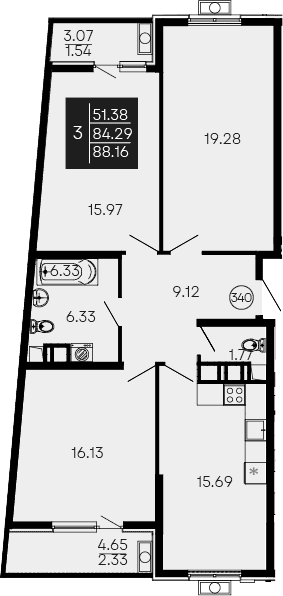 4-комн., 84.29 м²