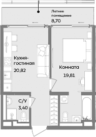 2-комн., 44.03 м²