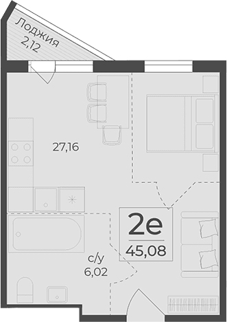 Своб. план., 42.96 м²