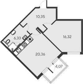2-комн., 53.36 м²
