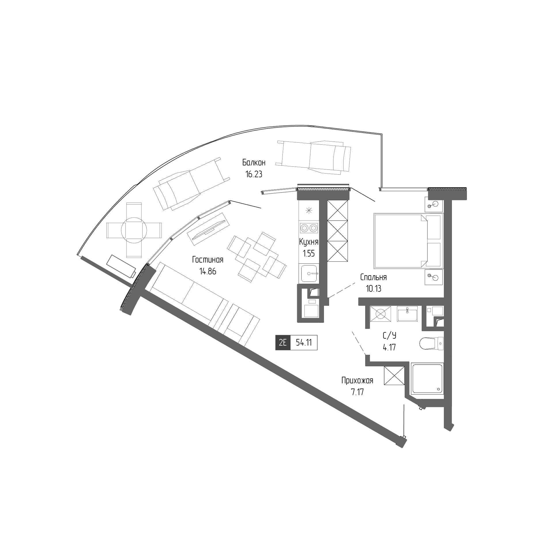 2-комн., 37.88 м²