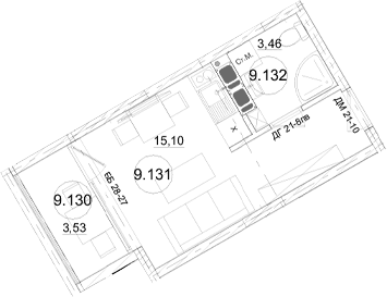 Студия, 18.64 м²