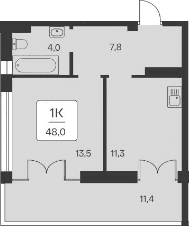 1-комн., 36.6 м²