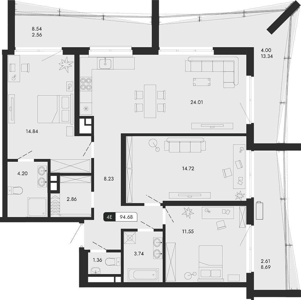 4-комн., 85.51 м²