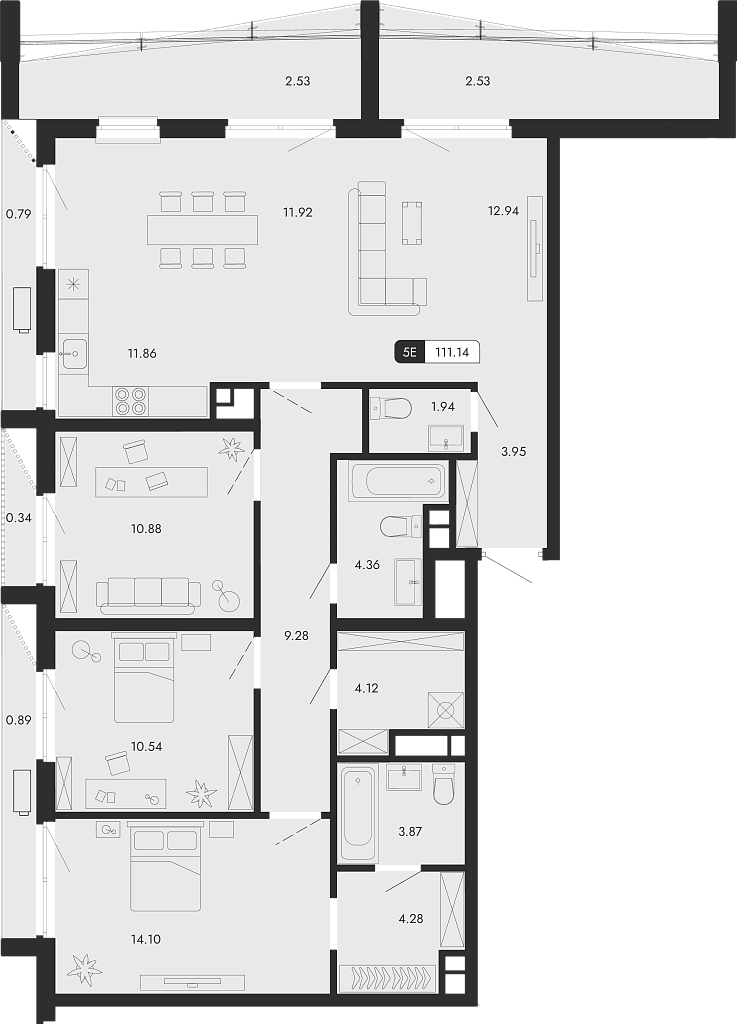 5-комн., 104.06 м²
