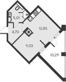 2-комн., 31.59 м²