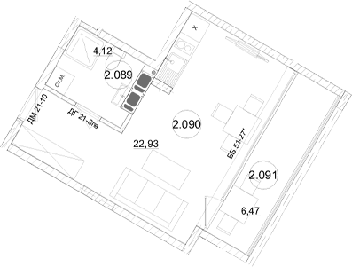 Студия, 27.05 м²