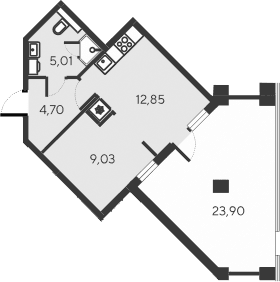 2-комн., 31.59 м²