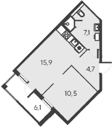 2-комн., 38.2 м²