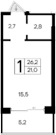 Студия, 21 м²