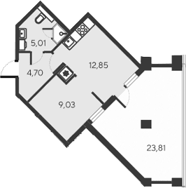 2-комн., 31.59 м²