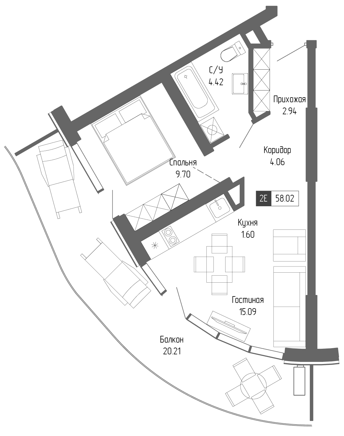 2-комн., 37.81 м²