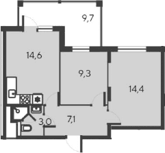 3-комн., 48.4 м²